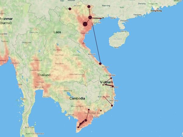 Poultry trade and risk of HPAI endemicity in Vietnam + background data map